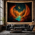thumbnail image 6 of Desert Canyon Beneath a Crescent Moon with Palm Trees, Mystical Fantasy for Nature Lovers, Night Landscape Art, Housewarming Gift, Tapestry Wall Hanging for Studio and Bedroom, 6 of 7