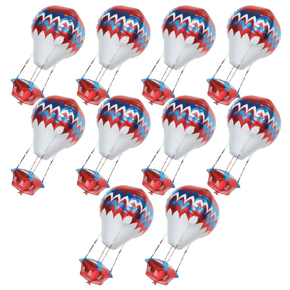 Aluminum Foil Hot Air Balloon Shaped Balloons for Decoration Multi Color 10PCS Lightweight Portable