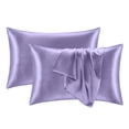 thumbnail image 2 of dgysar Icy Silk Pillowcase Set of 2, Soft Breathable Smooth Cooling Pillow Cover for Hair and Skin, Hidden Zipper, Standard Size Royal Blue 2 pieces, 20*36 inches, 2 of 8