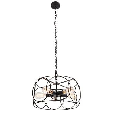 Unitary Brand Black Vintage Barn Metal Shade Hanging Ceiling Unitary Brand Black Vintage Barn Metal Shade Hanging Ceiling Chandelier Max 300w With 5 Lights