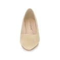 thumbnail image 5 of BLISSFUL STEP Women's Pointed Toe Slip on Wedge Heel Pumps Beige 10, 5 of 7