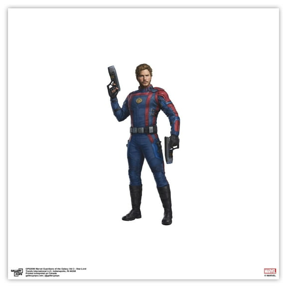 Gallery Pops Marvel Guardians of the Galaxy Vol 3 - Star-Lord Wall Art, Unframed Version, 12" x 12"