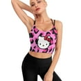 thumbnail image 2 of Hello Kitty Women's Strappy Sports Bras Fitness Workout Crop Tank Top Padded Yoga Top Criss Cross Back Cami, 2 of 6