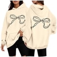 thumbnail image 2 of Chandail à Capuche pour Femmes, Manches Longues, Motif Sportswear, Mode 2025, Décontracté, 2 of 6
