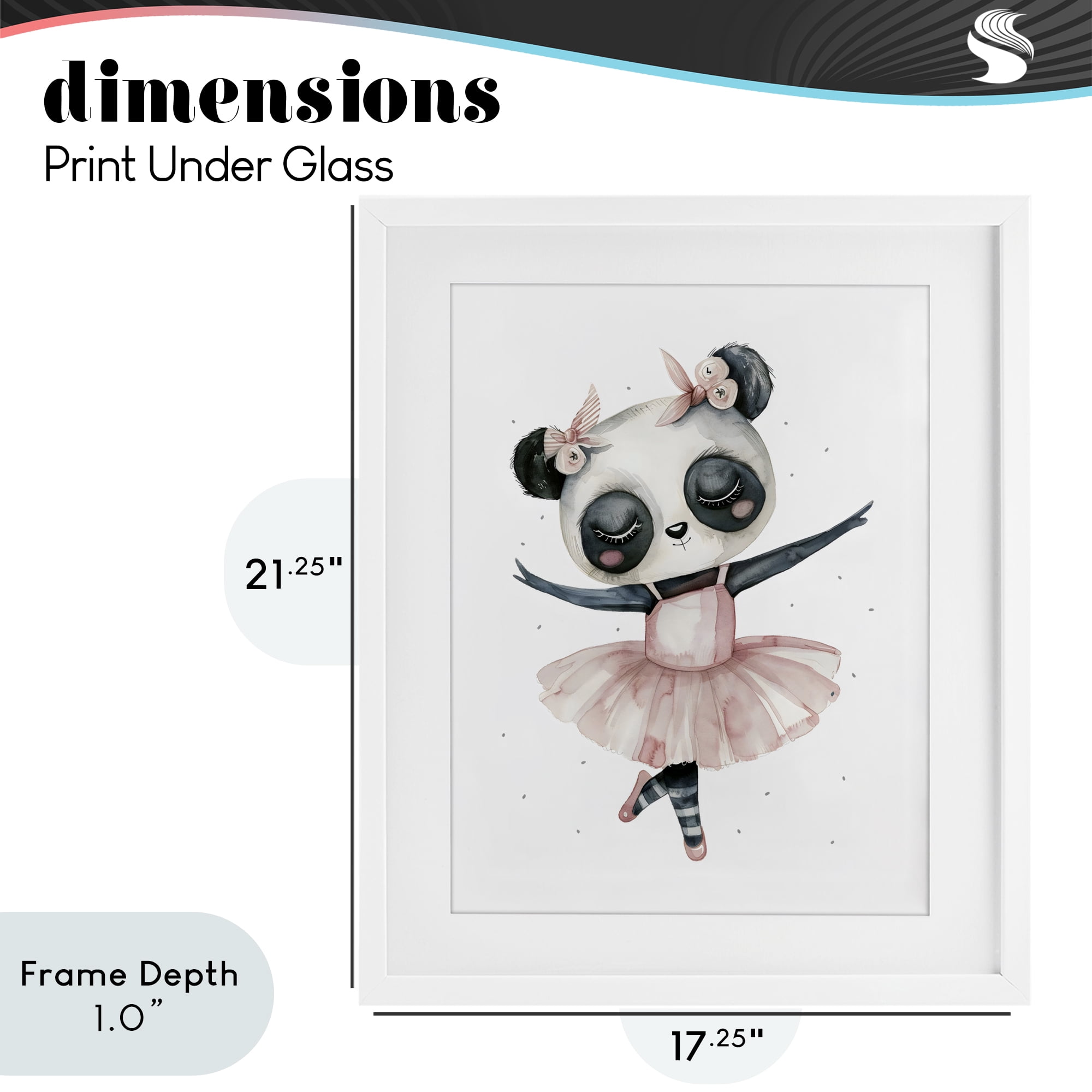 Stupell Industries Ballerina Panda in Pink Tutu White Framed Print Under Glass, design by LSR Design Studio