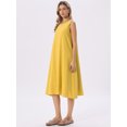 thumbnail image 4 of DARING DIVA Linen Sleeveless Dress Large Yellow, 4 of 8