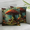 thumbnail image 3 of Fenyluxe Pillow Covers Decorative Pillowcases  Abstract Colorful Mushroom Design, Holiday Farmhouse Throw Pillow Case Hidden Zippered Square Cushion Cover for Sofa Bedroom Home Decor White, 3 of 7