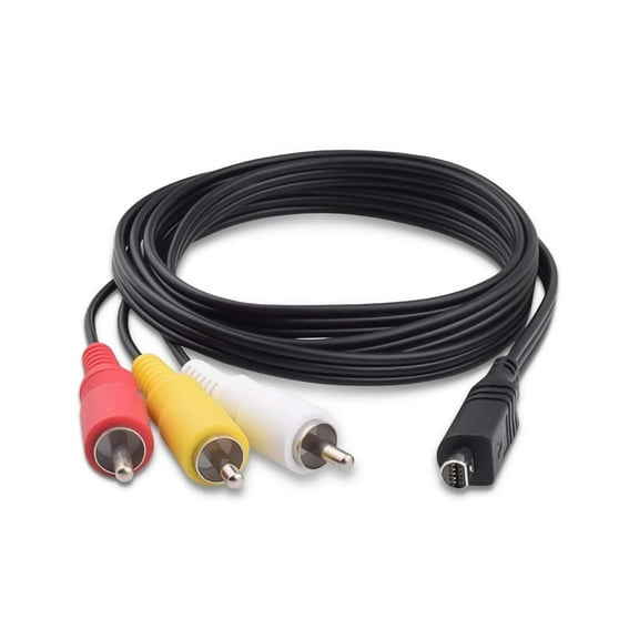 VMC-15FS AV A/V Audio Video Cable Replacement 10Pin AV 3RCA Cord Compatible with Handycam Camcorder DCR-SR40 DCR-HC20 HDR-CX7 HDR-FX7 DCR-DVD301/305/308 and More, 3.9ft