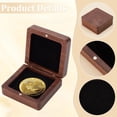 thumbnail image 4 of DIY Coin Display Box Square Challenge Medal Coin Display Case Box Walnut Coin Presentation Display Box Holder Velvet Inside Gift Box Storage Case 2.7inch DIY, 4 of 6