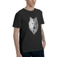 thumbnail image 2 of Floral Wolf T-Shirt for Men Cotton 100% Summer Tops Women Fashion Casual Short Sleeves Round Collar Short-Sleeve Couple Top Tees, 2 of 6