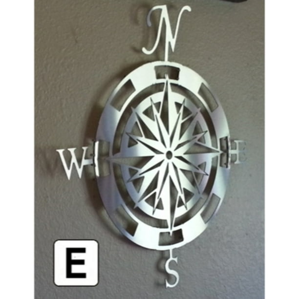 Compass Rose Metal Wall Art Size 56 X 52 Ships Unassembled Color Bare Metal Walmart Com Walmart Com
