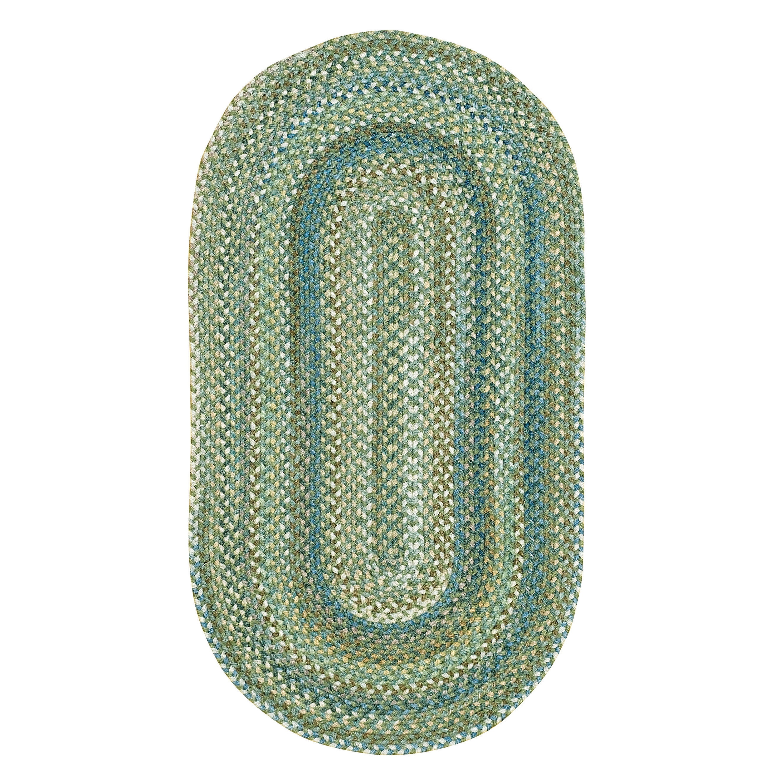 Capel American Heritage Sage 0' 24" X 0' 36" Oval Braided Area Rug (Made In The Usa)