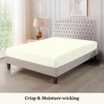 thumbnail image 2 of Fitted Sheet 800 Thread Count 100% Egyptian Cotton 1-Piece King Size (78" x 80") Inch 22-Inch Deep Pocket, All-Around Elastic Ivory Stripe, 2 of 6