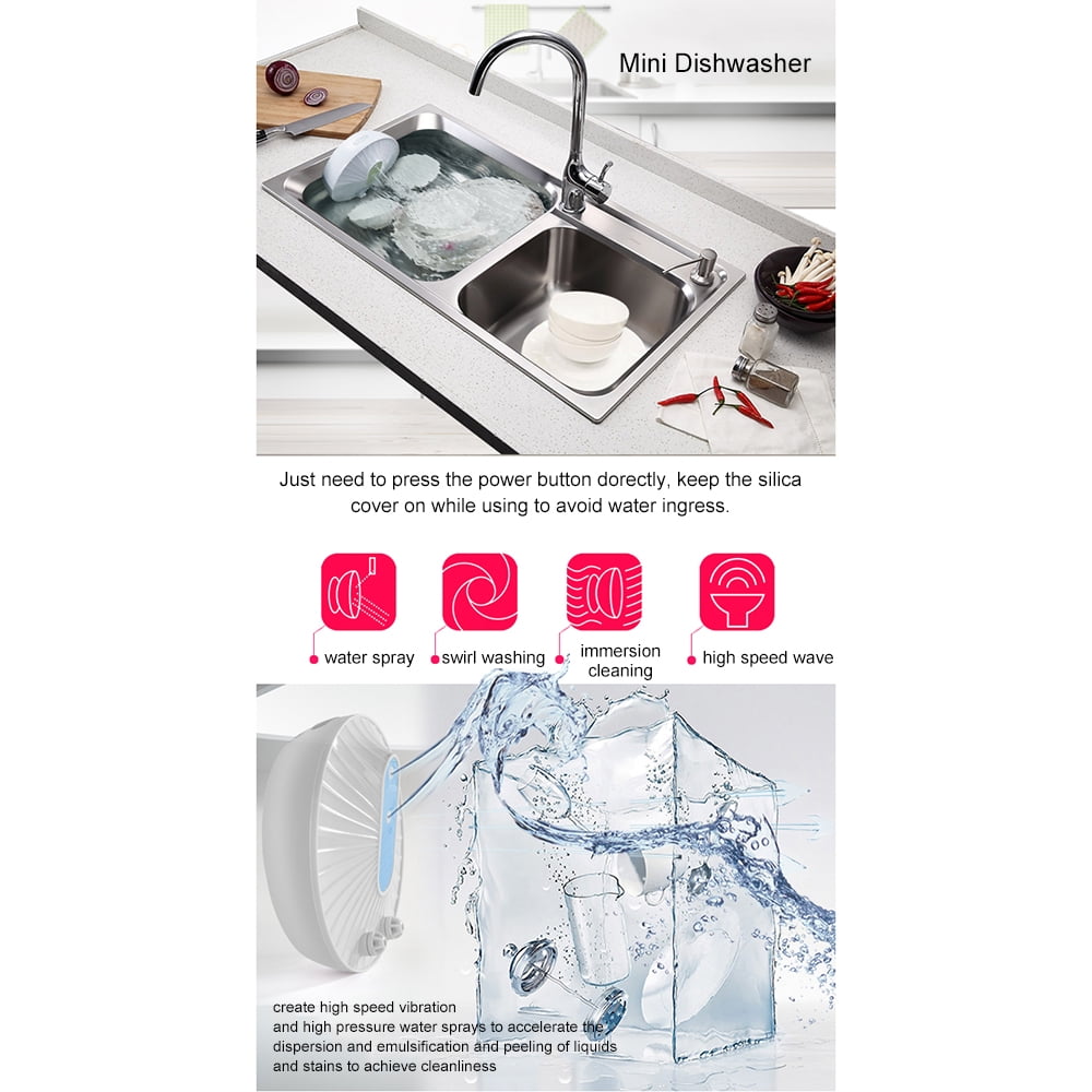 Portable Mini Dishwasher USB Charging Automatic High Pressure Dishwasher Multifunction Fruit