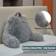 thumbnail image 5 of Cheer Collection Fluffy Reading Pillow - Long Shaggy Hair TV and Gaming Pillow with Armrest, 5 of 5