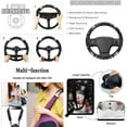 thumbnail image 6 of Garronmavis 15pcs Automobile Interior Sets Christmas Winter Snowman Front Rear Car Seat Covers Steering Wheel Cover Shoulder Protector Cover Coasters Keychain Rearview Mirror Cover Trash Can, 6 of 7