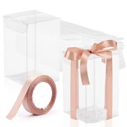 Rocutus Clear Candy Gift AIF4Box,15 Pack Empty Clear Plastic Boxes Gift Boxes for Party Favors, Wedding, Birthday Presents, Candy, Cupcakes, Jewelry,Christmas Gift Packing(4.7 x 4.7 x 7.8 Inch)