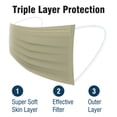 thumbnail image 2 of WeCare Disposable Face Mask, 3-Ply with Ear Loop (50 Individually Wrapped) - For KIDS - Assorted Earth Tones, 2 of 7