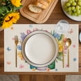 thumbnail image 4 of Spring Floral Placemats Set of 12, Watercolor Lavender Daisy Butterflies Linen Placemats for Dining Table, Place Mats for Kitchen Tabletop, Waterproof Wipeable Dining Table Mats Set, 4 of 9