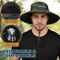 thumbnail image 6 of EINSKEY Camo Boonie Hat, Wide Brim Bucket Hat Sun Protection, Camouflage Safari Hat Green, 6 of 9