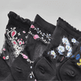 thumbnail image 2 of 5 Pairs Women Sheer Floral Socks Lace socks Thin Sock See Through Sock for Women Ladies, 2 of 7