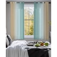 thumbnail image 3 of Teal Yellow Ombre Sheer Curtains 54 Inch Length 2 Panels Set for Living Room/Bedroom, Farmhouse Modern Gradient Art Kitchen Curtains Grommet Semi-Sheer Curtains Drapes Window Treatments 42"x54"x2, 3 of 7