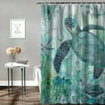 thumbnail image 2 of Orinice Sea Turtle Shower Curtain, Blue Teal Ocean Beach Decor Bathroom Curtains, Nautical Coastal Fish Beachy Summer Animal Seashell Kids Theme Waterproof Fabric Shower Curtain Set with Hook 60x72, 2 of 7
