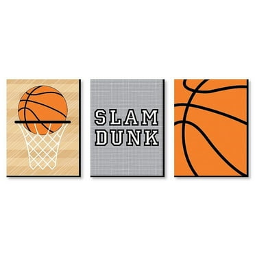 Big Dot of Happiness Nothin' but Net - Basketball - Sports Themed Nursery Wall Art, Kids Room Decor & Game Room Decor - 7.5 x 10 inches - 3 Prints