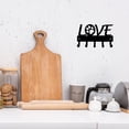 thumbnail image 4 of Love with Dog Paw Key Rack Hanger & Holder- Small 6 inch Wide - for Hanging Coats, Black No Rust Hooks for Scarf, Bag, Towel, 4 of 5