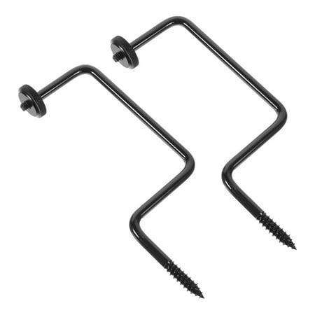 Worgeous 2 Pcs Camera Stand Telescopic Decking Rope Fittings Hanging Mount Heavy Duty Hooks Black
