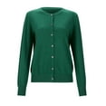 thumbnail image 4 of Cardigan en Tricot pour Femmes à Col Rond, Manches Longues, Couleur Unie, Veste pour l'Automne et le Printemps, 4 of 5
