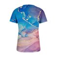 thumbnail image 4 of ICHUANYI Clearance Women Fashion Casual Printing Shirts Short Sleeve Loose Tee Tops Tunic Blouse(Pink, XL) ICHUANYI WER2023081002457, 4 of 5