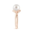 thumbnail image 3 of Angara South Sea Cultured Pearl Bypass Ring with Diamond Trio in 14K Rose Gold for Women | June Birthstone Jewelry for Her, 3 of 8
