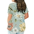 thumbnail image 3 of Patlollav Summer Tops For Women 2024 Casual Plus Size Tshirt Elegant Floral Print Tunic Shirts Cozy Summer Going Out Blouses, 3 of 5