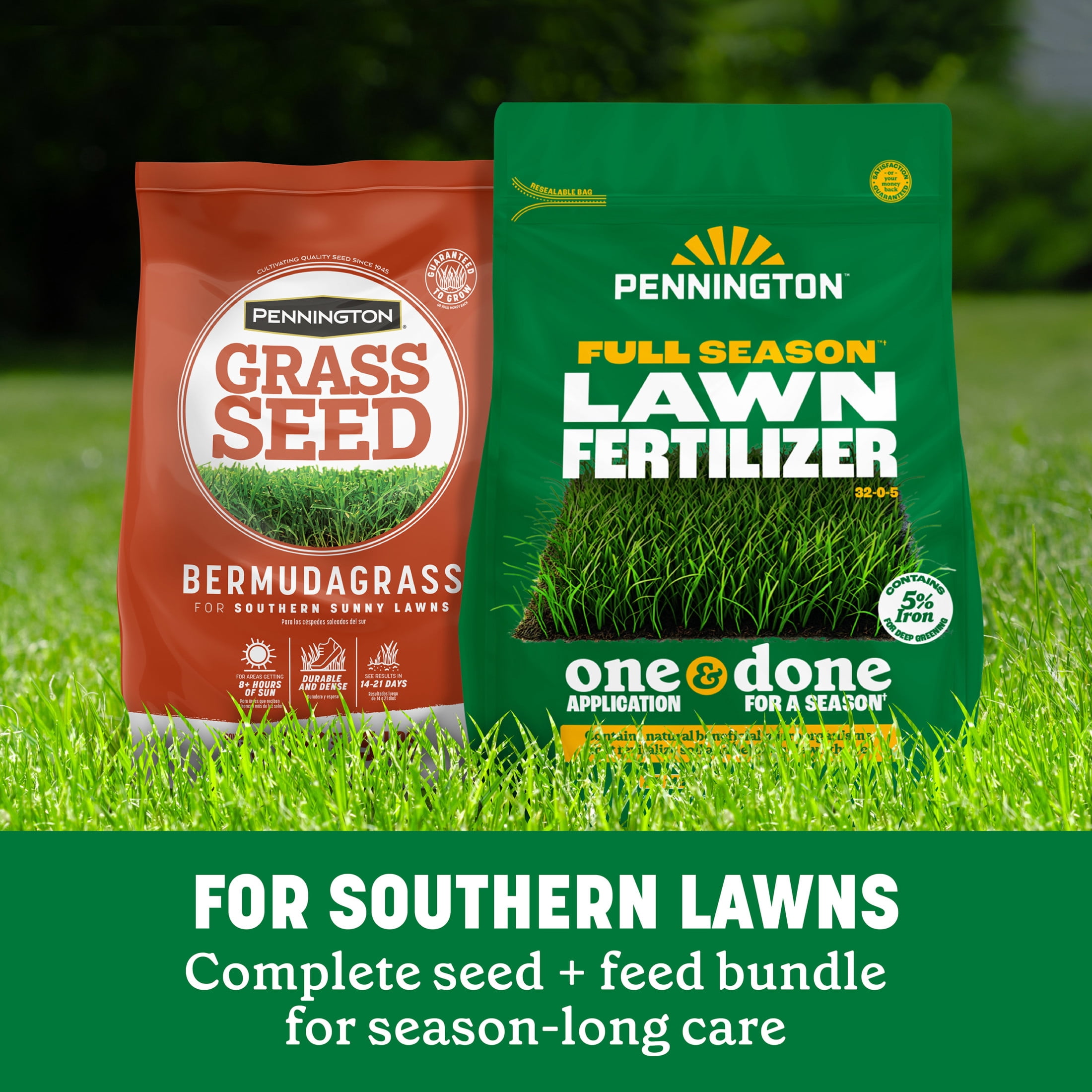 Pennington 5lb Bermudagrass & 11.2lb Full Season Lawn Fertilizer Bundle 5 Pounds