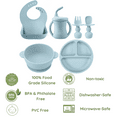 thumbnail image 2 of PandaEar 12-Piece Silicone Baby Feeding Set with Adjustable Bib, Suction Bowl, Straw Cup, 2 of 7