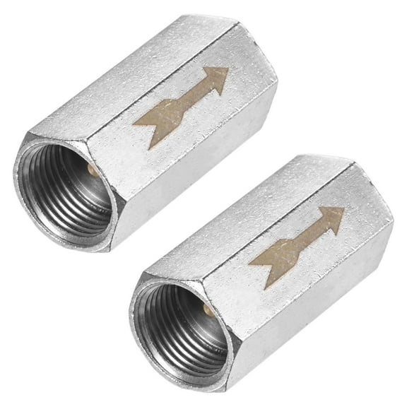 Uxcell 2-Pack Air Check Valve, 3/8" Nickel Plating Copper One Way Non Return Air Valve for Gas/Oil/Water Connection