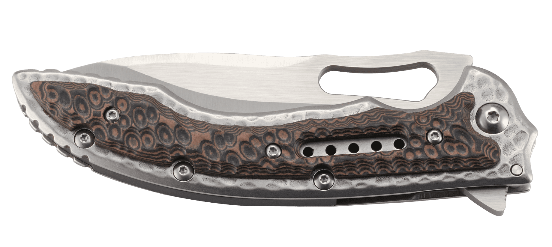 CRKT Fossil Folding Pocket Knife, 3.96" Satin Stainless Steel Blade, Frame Lock, EDC Knife with Textured Handle – Model 5470