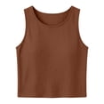 thumbnail image 7 of Mifsaly 2 Piece Linen Sets for Women Summer Casual Vacation Beach Matching Outfits Crop Tank Top and High Waisted Wide Leg Pants with Pockets Coffee,S, 7 of 7