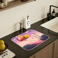 thumbnail image 5 of Yayeee Dish Drying Mat for Kitchen Counter 18" x 24" Microfiber Super Absorbent Coffee Decorative Pad, Pixel Floating Hearts, 5 of 9