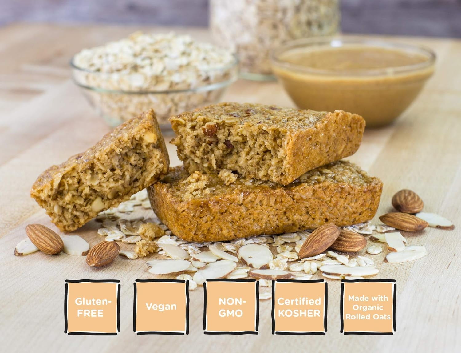 Bobo's Oat Bars - All Natural - Almond - 3 oz Bars - Case of 12