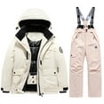 thumbnail image 3 of MEZZALL Kids Winter Ski Boys Girls Warm Thermal Snowsuit Outfits For Cold Weather Outdoor Activities Hood Long Sleeve Jackets Overalls Pants With Pockets Solid Color Soft Teen Dailywear, 3 of 3