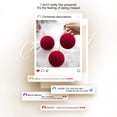 thumbnail image 2 of D Three Piece Burgundy Velvet Flocked Christmas Ball Ornaments With Large Check Pattern Plastic Hanging Decorations 3.15 Inch, 2 of 8