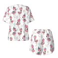 thumbnail image 5 of Picia Flamingos Tribal Pajamas Sets for Women Soft Short-Sleeved Pjs with Lounge Shorts Two Piece Sleepwear-Medium, 5 of 9