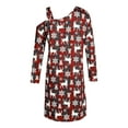 thumbnail image 5 of Lilgiuy Women Dress Christmas Printed Strapless Long Sleeve Dress, 5 of 6