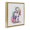 thumbnail image 2 of Stupell Industries Contemporary Watercolor Unicorn & Rainbow Mane Gold Floating Frame Canvas Art, 18 x 18, by Creative Studio, 2 of 8
