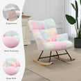 thumbnail image 4 of Nursery Rocking Chair, Upholstered Glider Rocker with High Backrest, Comfortable Stylish Accent Armchair with Padded Seat for Living Rooms, Bedrooms, Offices, 4 of 7