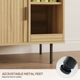 thumbnail image 6 of Naipo 37.4" Cat Litter Box Enclosure Furniture,Sliding Tambour Door Hidden Litter Box Cabinet with Urine-Proof&Litter Mat,Natrual, 6 of 11