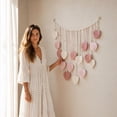 thumbnail image 4 of Handwoven Boho Leaf Wall Hanging with Wooden Beads and Layered Tassels, Cotton Macrame Tapestry for Bedroom Living Room Hotel Rustic European Decor, 4 of 7