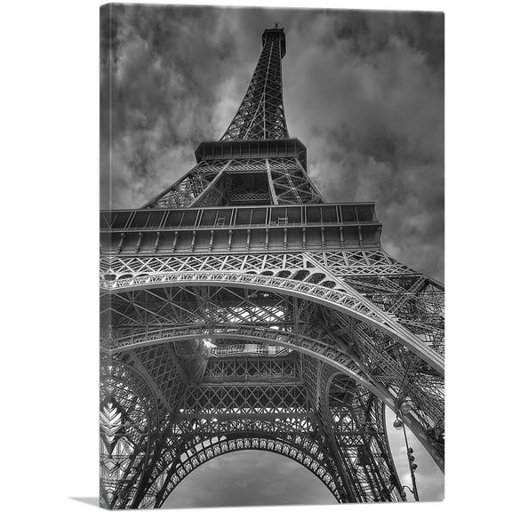 ARTCANVAS Eiffel Tower Paris Home Decor Rectangle Canvas Art Print - Size: 26" x 18" (0.75" Deep)